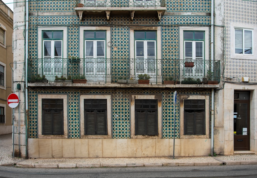 Painted azulejo tiles on a Lisbon facade
